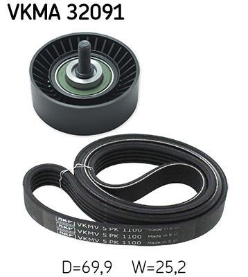Kit de courroie d'accessoire (Courroie d’alternateur) SKF VKMA 32091